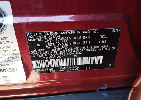 2023 Toyota Rav4 Limited z USA, uszkodzony, nr VIN 2T3Y1RFV2PW298175